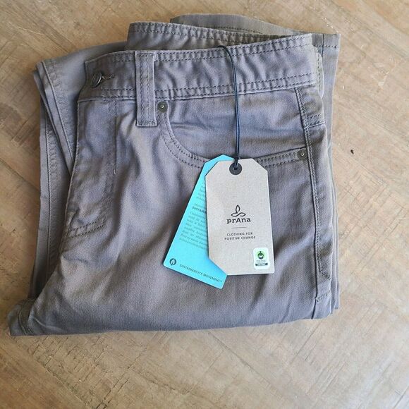 Prana Mens 30x36 Brown Mud Bridger Jean 5 Pocket Denim Outdoor Straight Slim NEW - Picture 1 of 7